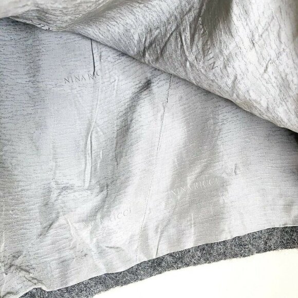 Nina Ricci Women's Size 44 US12 Large Gray Skirt Alpaca A-Line Silk Lined Mini - Picture 7 of 10